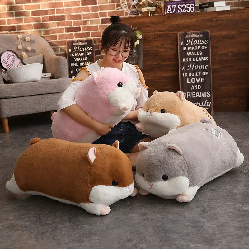Cute Stuffed Animals Pillow Birthday Gifts Home Decor 90cm Cartoon Winter Hand Warm Hamster Plush Toy