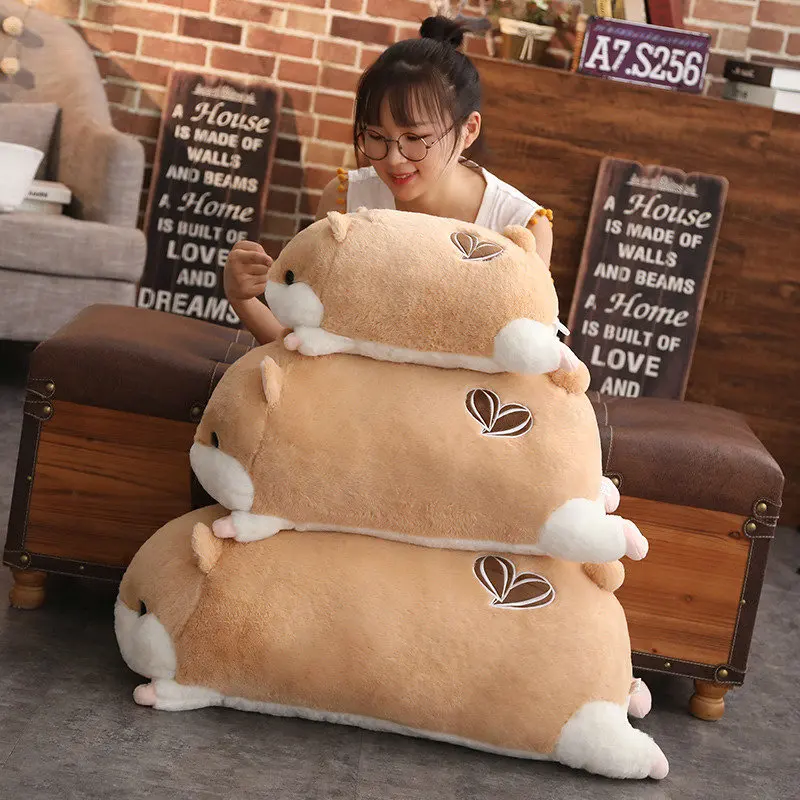 Cute Stuffed Animals Pillow Birthday Gifts Home Decor 90cm Cartoon Winter Hand Warm Hamster Plush Toy