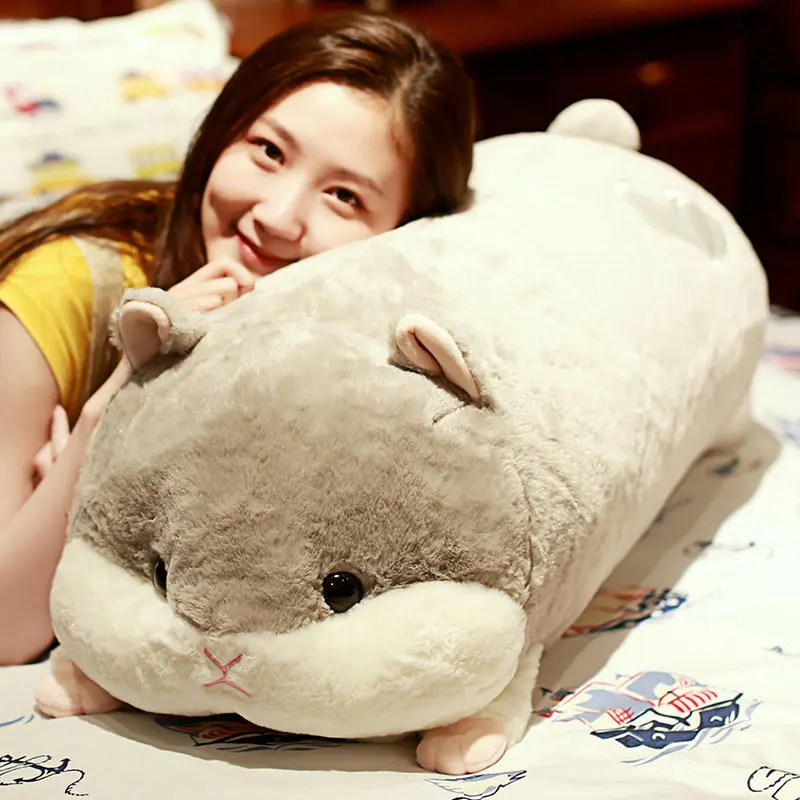 Cute Stuffed Animals Pillow Birthday Gifts Home Decor 90cm Cartoon Winter Hand Warm Hamster Plush Toy