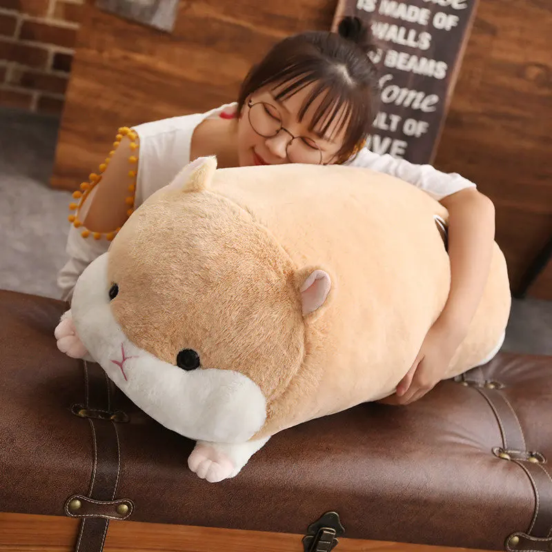 Cute Stuffed Animals Pillow Birthday Gifts Home Decor 90cm Cartoon Winter Hand Warm Hamster Plush Toy