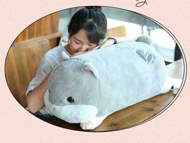 Cute Stuffed Animals Pillow Birthday Gifts Home Decor 90cm Cartoon Winter Hand Warm Hamster Plush Toy