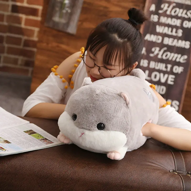 Cute Stuffed Animals Pillow Birthday Gifts Home Decor 90cm Cartoon Winter Hand Warm Hamster Plush Toy