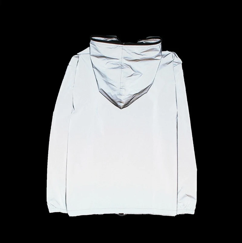 Men's Full Reflective Jacket Casual Women Windbreaker Hip Hop Hooded Coat Waterproof Printed Streetwear Night Shiny Jackets 5XL