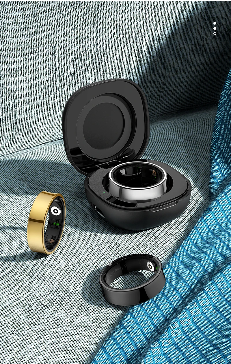 New Smart Ring R09 Health Monitor Multi Sport Mode Skin Temperature Measurement 5ATM Waterproof Smart Ring With Charging Case