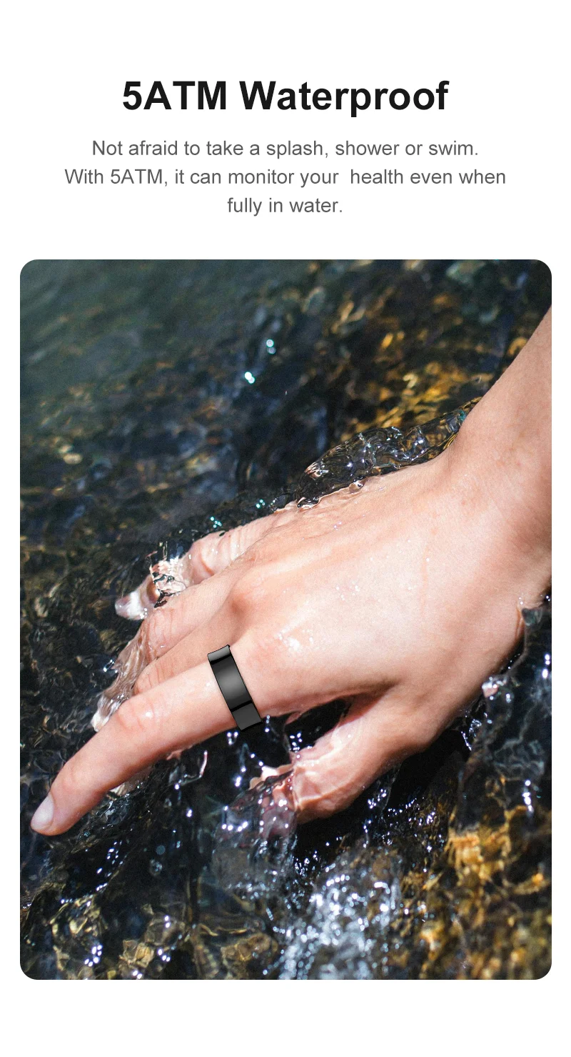 New Smart Ring R09 Health Monitor Multi Sport Mode Skin Temperature Measurement 5ATM Waterproof Smart Ring With Charging Case