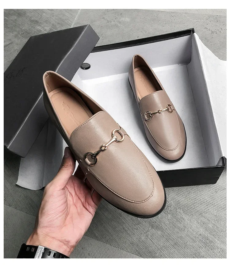Hot Selling Women Shoes Ladies Flat Shoes Fashion Vintage British Leather Shoe Oxford Loafer Size 44 Comfy Casual Leather Flat