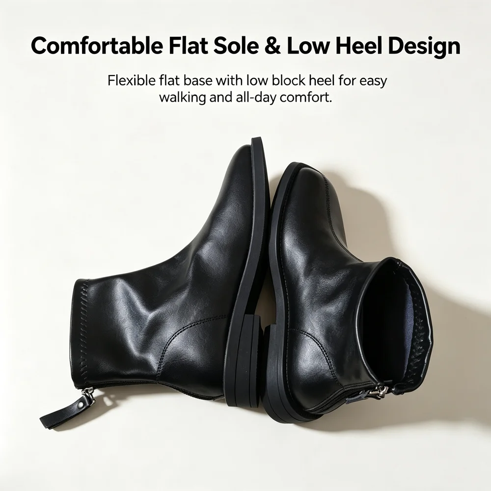 JIANBUDAN 2025 Women's Fashion Chelsea Boots Microfiber Leather Comfortable Autumn Short boots Women winter Plush Ankle Boots