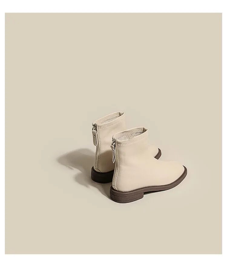 JIANBUDAN 2025 Women's Fashion Chelsea Boots Microfiber Leather Comfortable Autumn Short boots Women winter Plush Ankle Boots