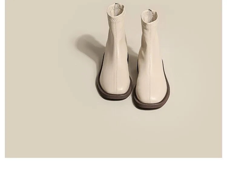 JIANBUDAN 2025 Women's Fashion Chelsea Boots Microfiber Leather Comfortable Autumn Short boots Women winter Plush Ankle Boots