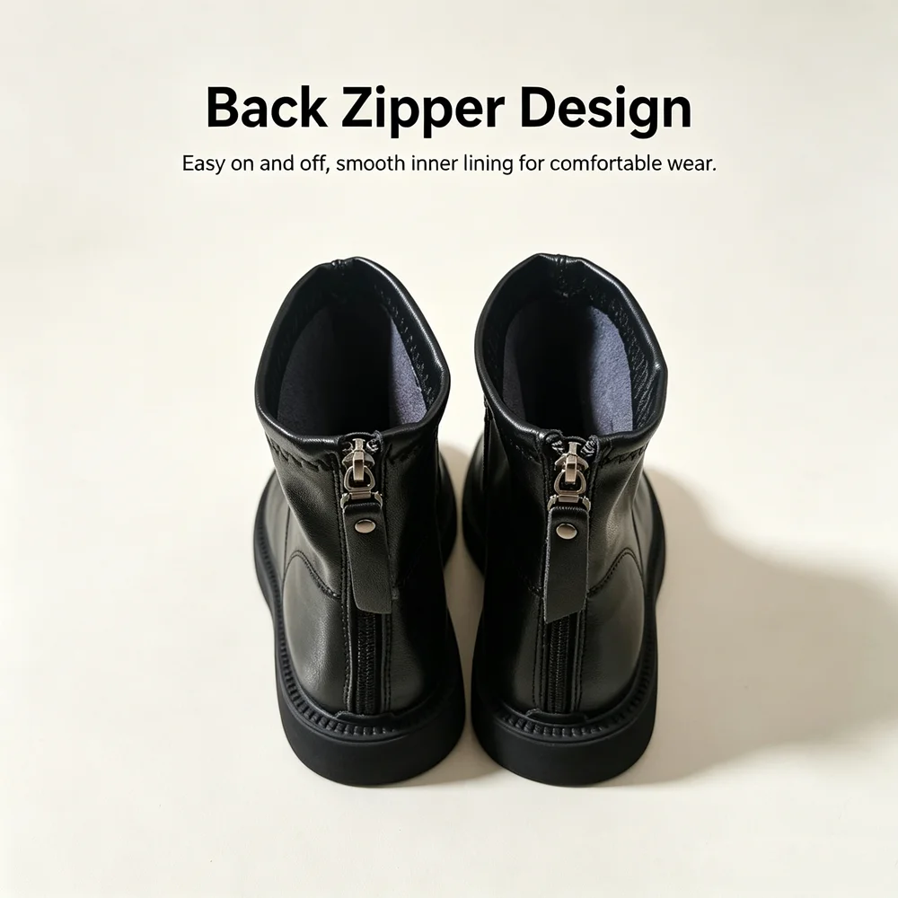 JIANBUDAN 2025 Women's Fashion Chelsea Boots Microfiber Leather Comfortable Autumn Short boots Women winter Plush Ankle Boots