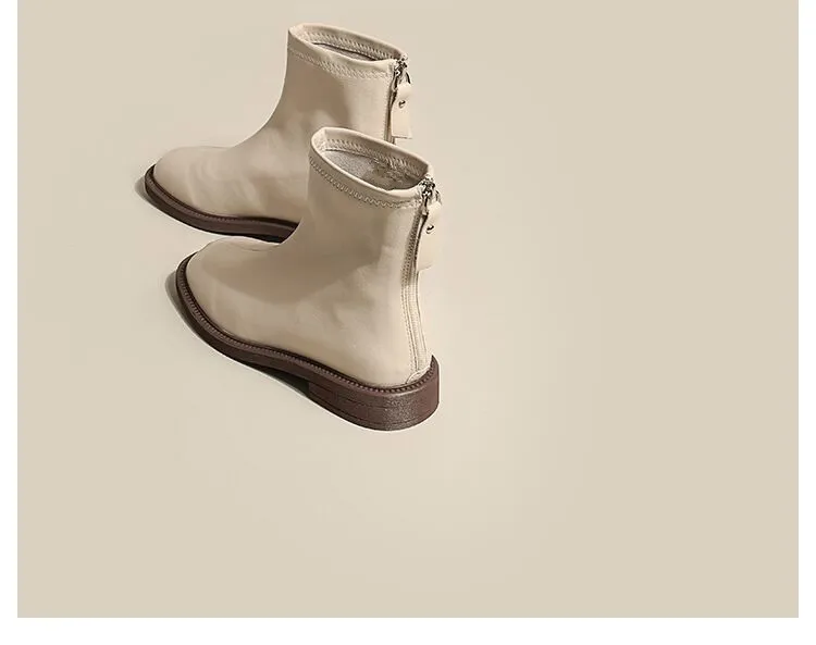 JIANBUDAN 2025 Women's Fashion Chelsea Boots Microfiber Leather Comfortable Autumn Short boots Women winter Plush Ankle Boots
