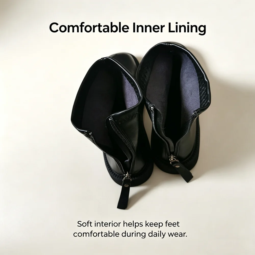 JIANBUDAN 2025 Women's Fashion Chelsea Boots Microfiber Leather Comfortable Autumn Short boots Women winter Plush Ankle Boots
