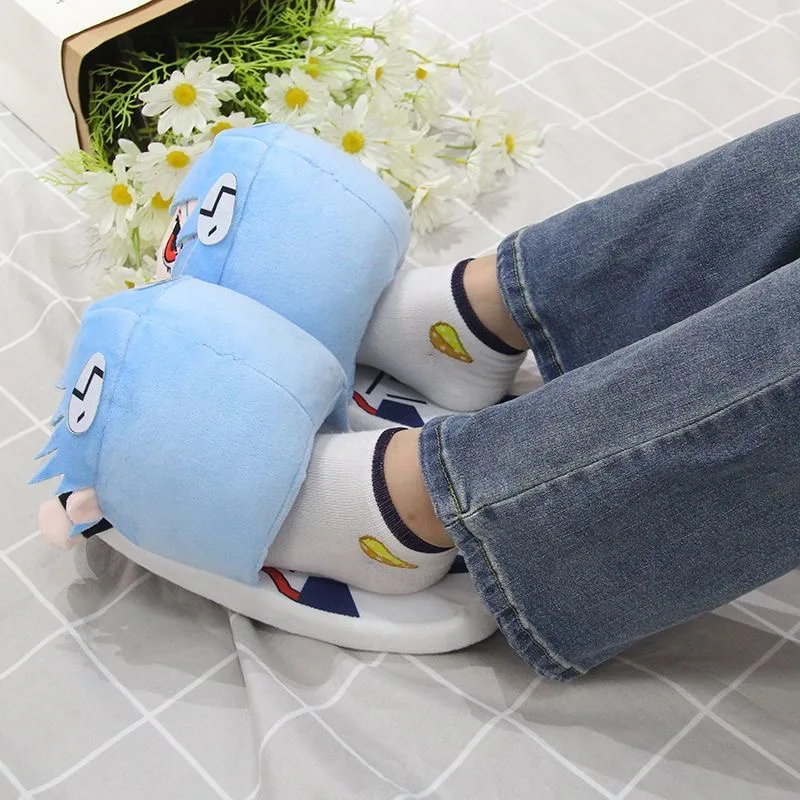 New Century Evangelion Cotton Slippers Anime Couple Plush Home Shoe Cute Women Man Winter Keep Warm Cotton Shoes Festival Gifts