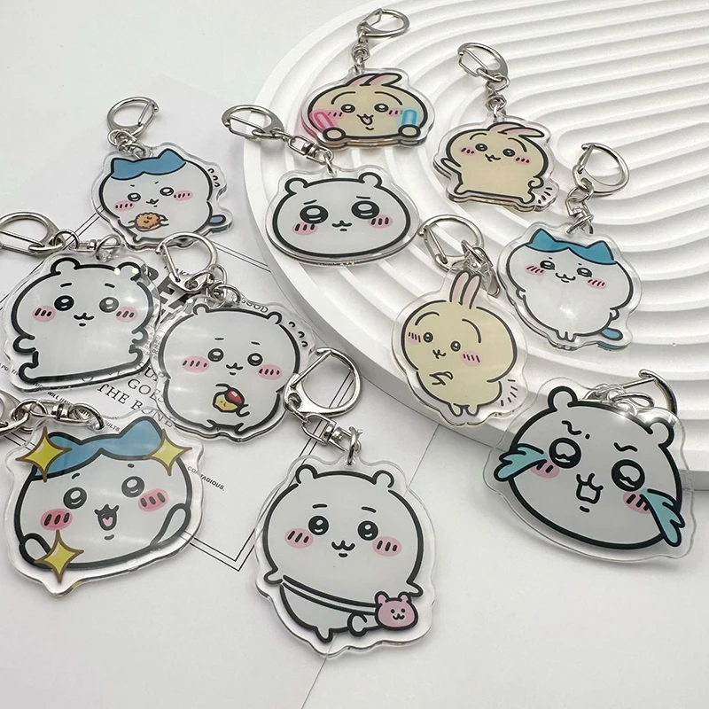 Acrylic Cartoon Keychains Cute Usagi Hachiware Figure Anime Keyring Backpack Pendant Decoration Keychain Accessories Key Chains