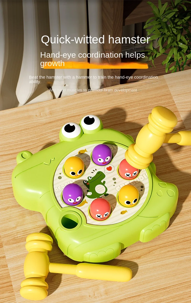 Montessori Baby Toys Cartoon Animal Theme Knocking Game Parent Child Board Hammering Game Toddler Educational Birthday Gifts