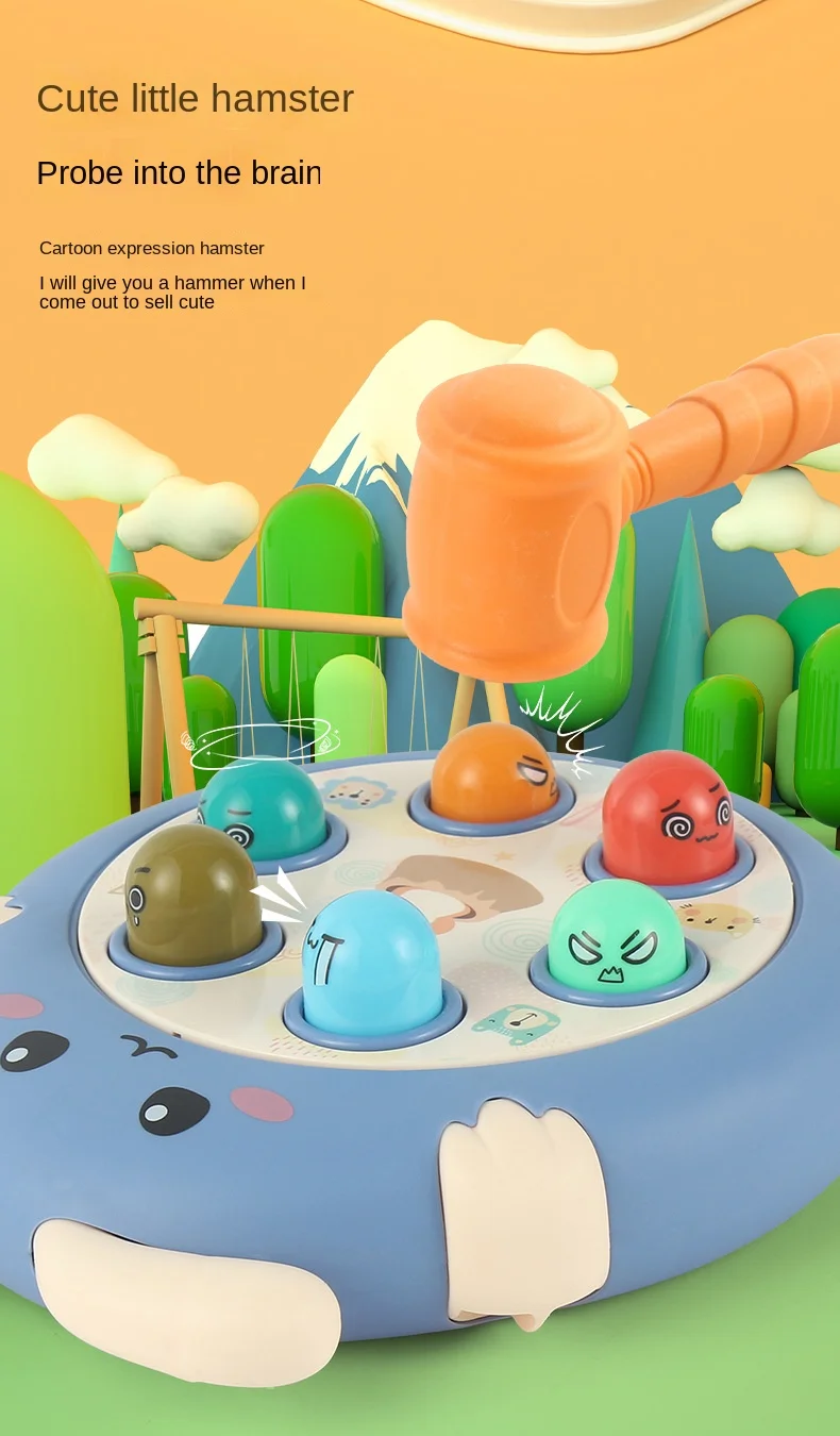 Montessori Baby Toys Cartoon Animal Theme Knocking Game Parent Child Board Hammering Game Toddler Educational Birthday Gifts