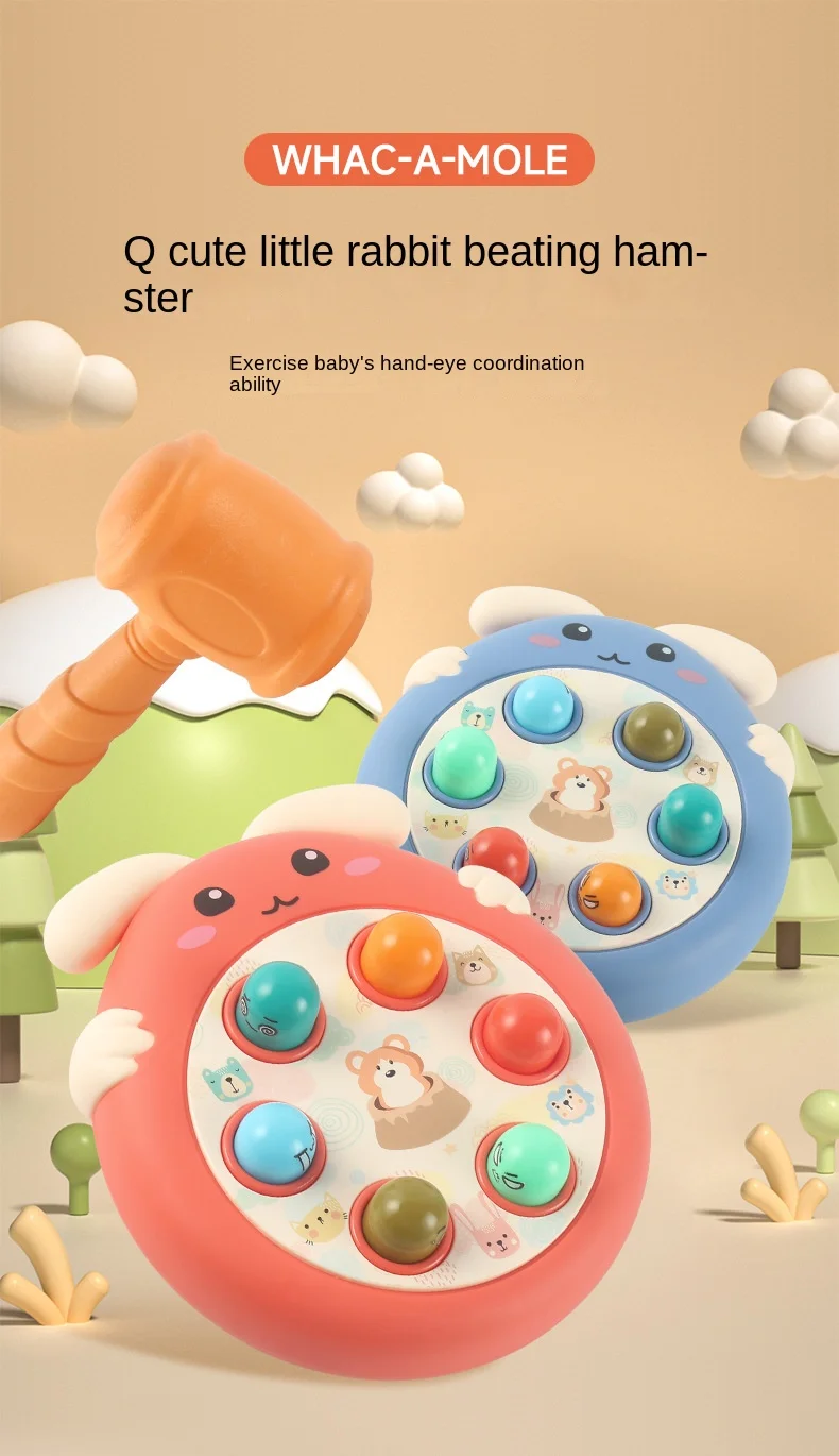 Montessori Baby Toys Cartoon Animal Theme Knocking Game Parent Child Board Hammering Game Toddler Educational Birthday Gifts