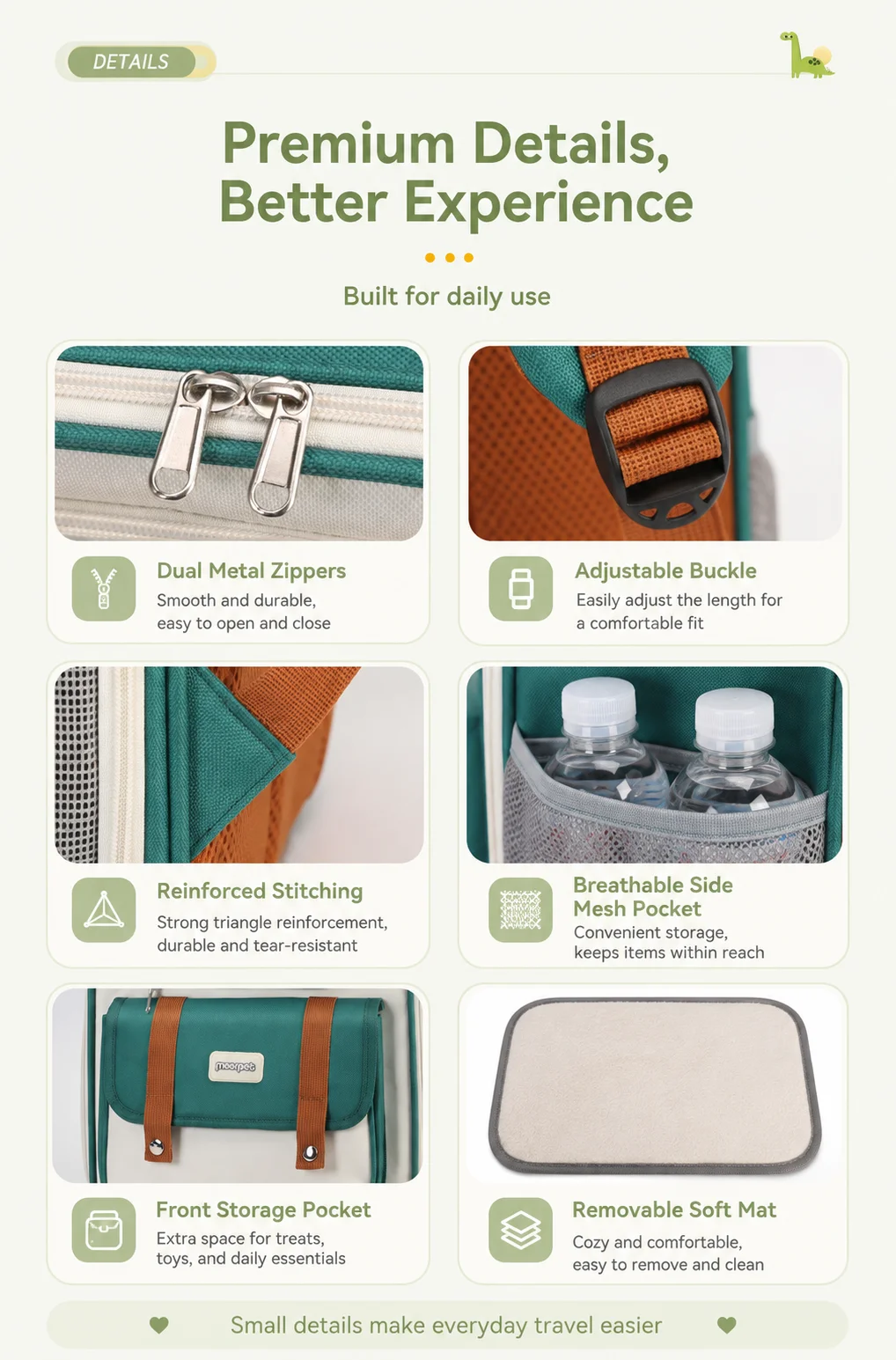 Moorpet Transparent Cat Backpack, All‑Season Breathable Pet Carrier, Portable Dual‑Use Shoulder & Hand Bag for Cats & Small Dogs