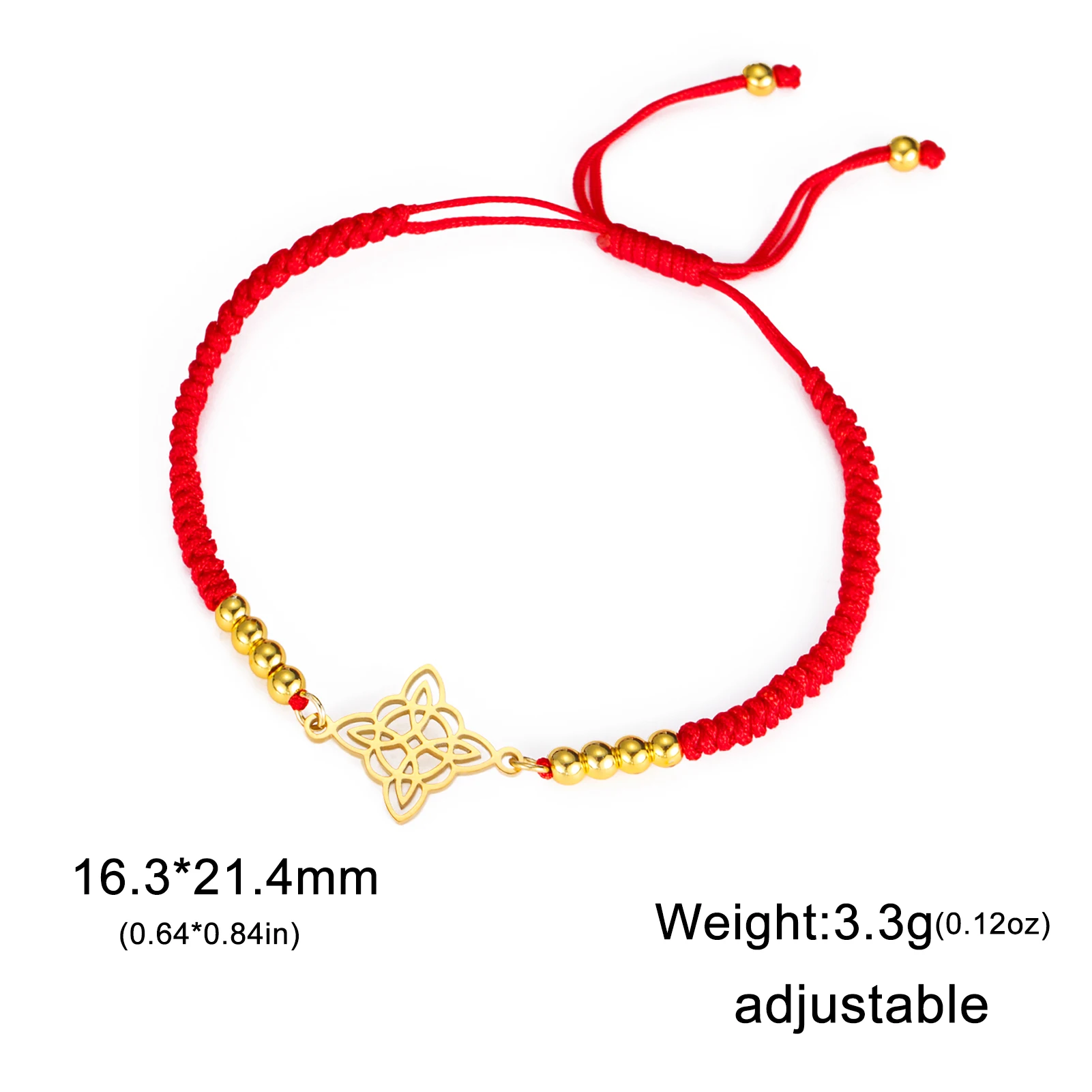 LIKGREAT Irish Witch Knot Bracelet for Women Men Celtics Knot Woven Rope Jewelry Stainless Steel Amulet Talisman Birthday Gift