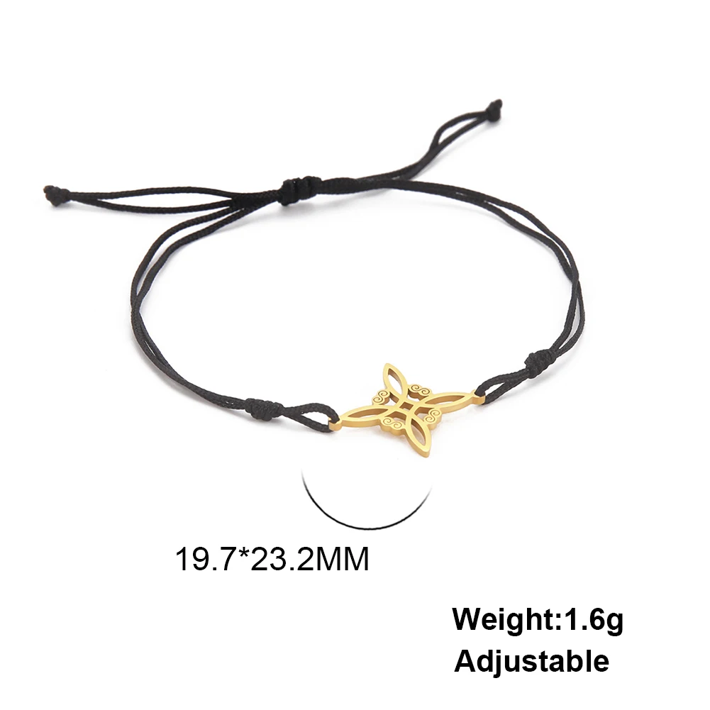 LIKGREAT Irish Witch Knot Bracelet for Women Men Celtics Knot Woven Rope Jewelry Stainless Steel Amulet Talisman Birthday Gift