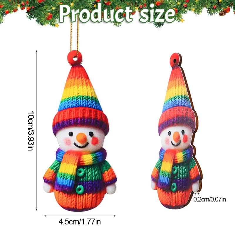 16pcs Cute Snowman Wooden Ornaments Christmas Tree Hanging Pendants For Xmas Party Home Wall Room Decoration 2026 New Year Gifts
