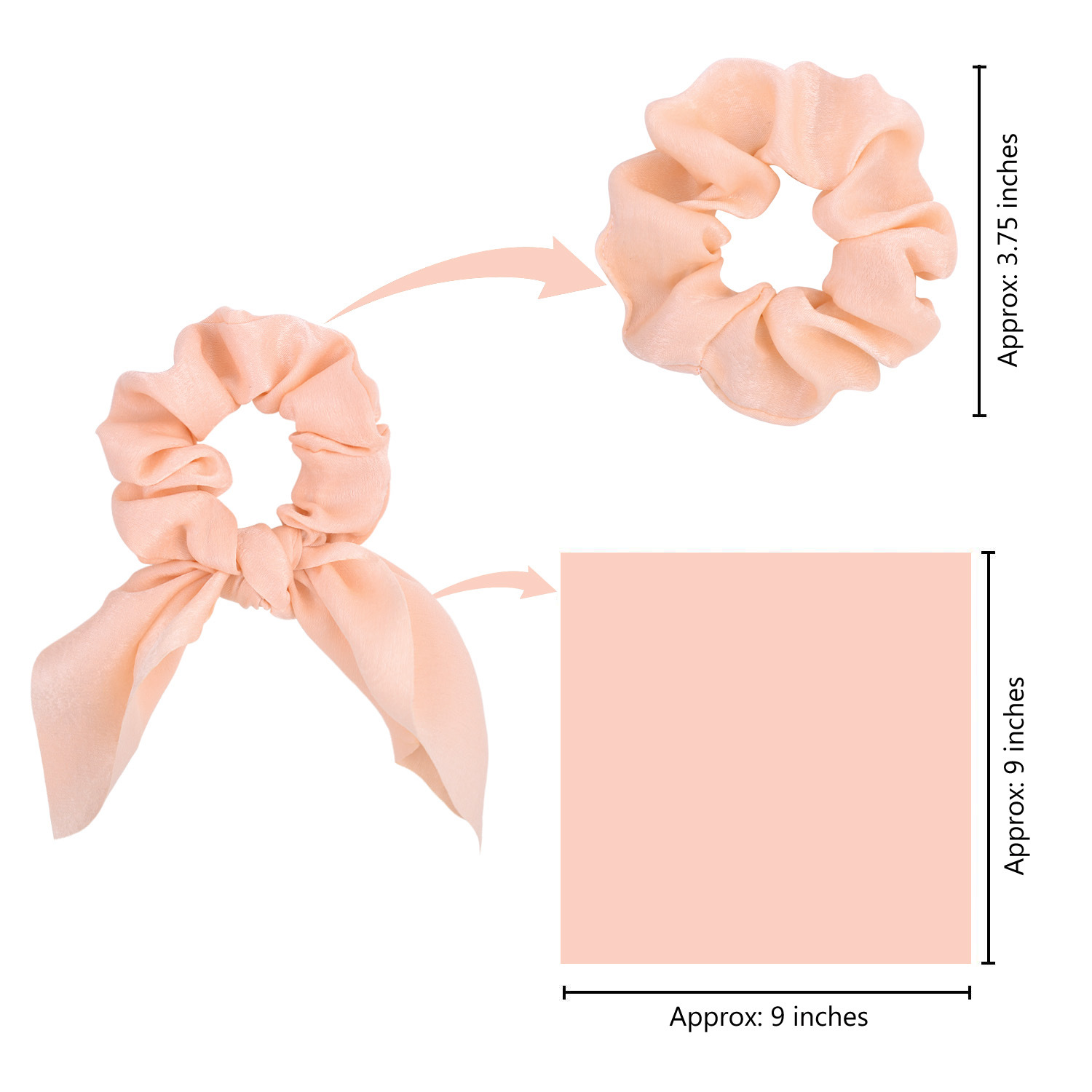 Chiffon Bowknot Silk Hair Scrunchies Women Rabbit Ear Ponytail Holder Hair Ties Hair Rope Rubber Bands Headwear Hair Accessories