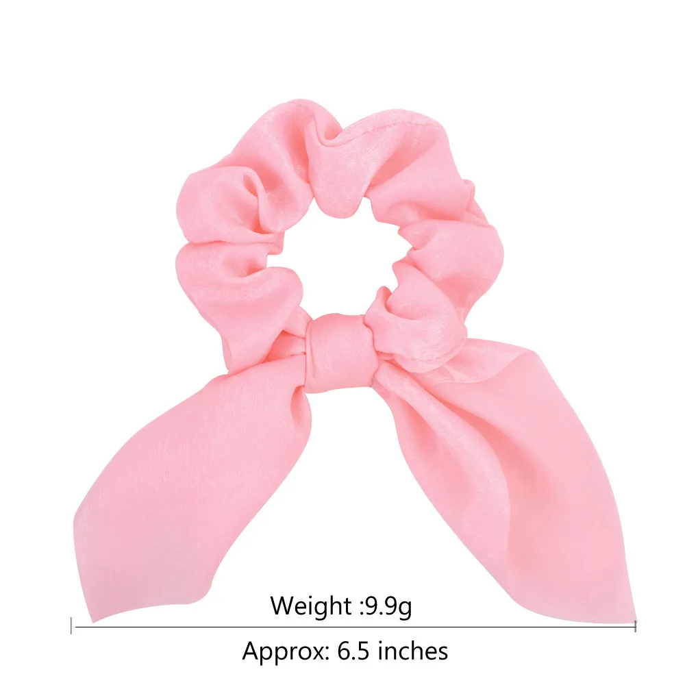 Chiffon Bowknot Silk Hair Scrunchies Women Rabbit Ear Ponytail Holder Hair Ties Hair Rope Rubber Bands Headwear Hair Accessories