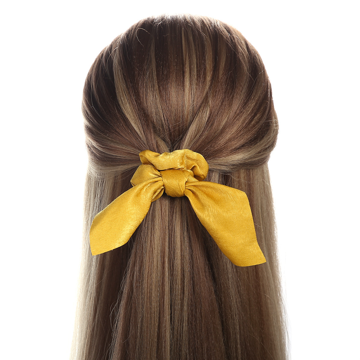 Women Silk Scrunchies Elastic Hair Ties Rabbit Ears Floral Leopard Print Hair Band Ponytail Hair Ropes Girls Accessories