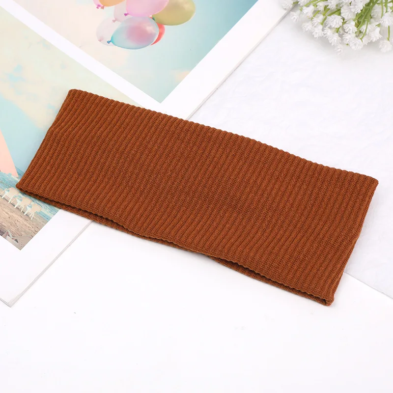 Fashion Knitted Wide Headbands For Women Girls Black Beige Coffee Solid Color Elastic Hairbands Running Cycling Hair Accessories