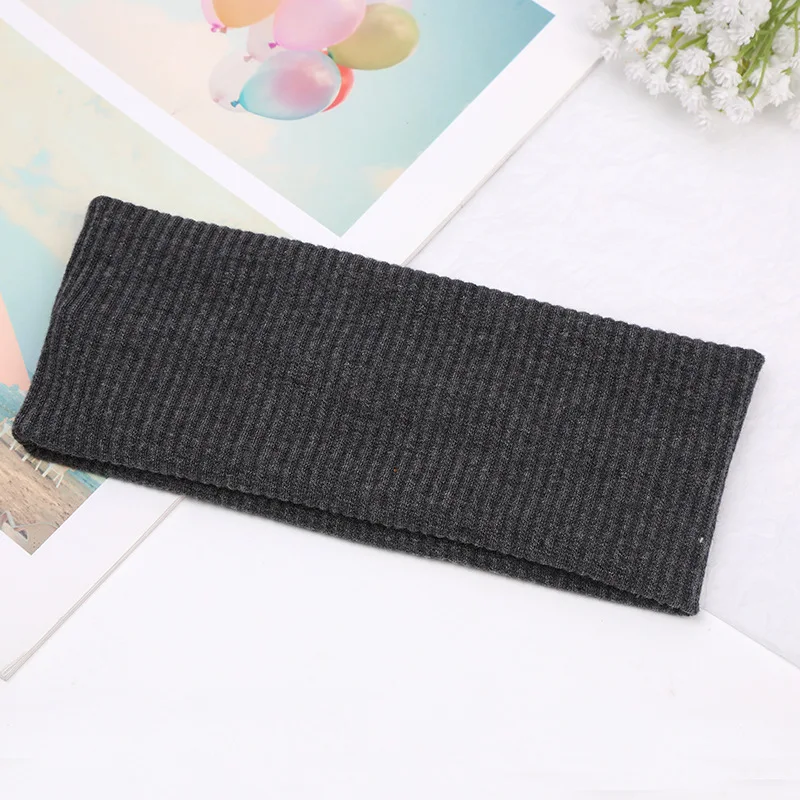 Fashion Knitted Wide Headbands For Women Girls Black Beige Coffee Solid Color Elastic Hairbands Running Cycling Hair Accessories