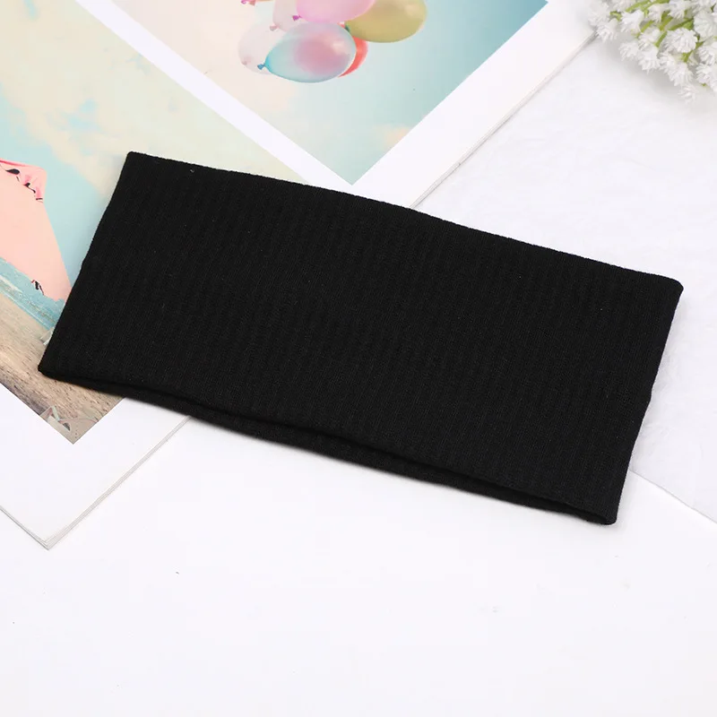 Fashion Knitted Wide Headbands For Women Girls Black Beige Coffee Solid Color Elastic Hairbands Running Cycling Hair Accessories