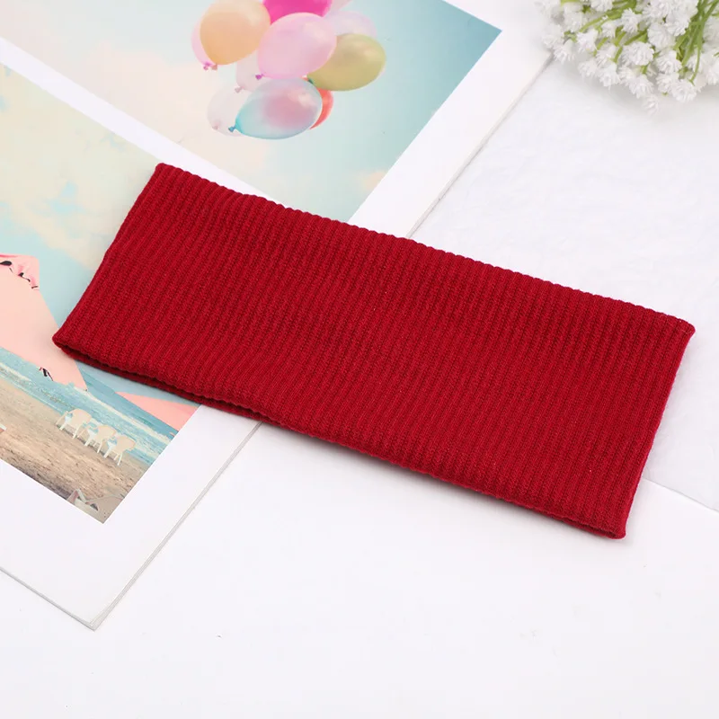 Fashion Knitted Wide Headbands For Women Girls Black Beige Coffee Solid Color Elastic Hairbands Running Cycling Hair Accessories