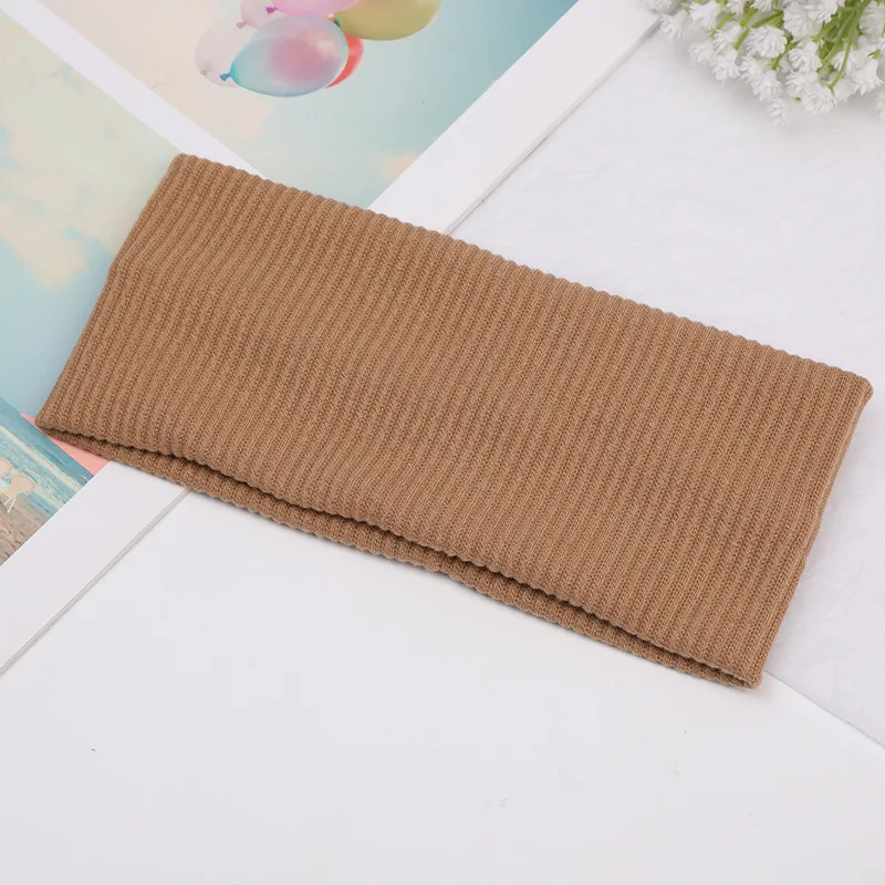 Fashion Knitted Wide Headbands For Women Girls Black Beige Coffee Solid Color Elastic Hairbands Running Cycling Hair Accessories