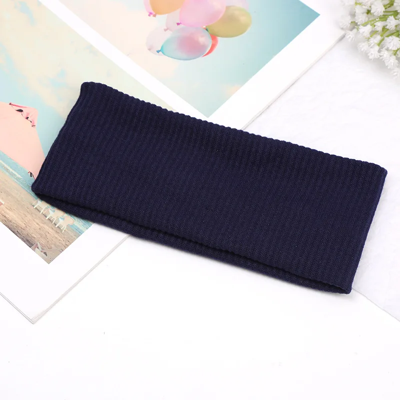 Fashion Knitted Wide Headbands For Women Girls Black Beige Coffee Solid Color Elastic Hairbands Running Cycling Hair Accessories