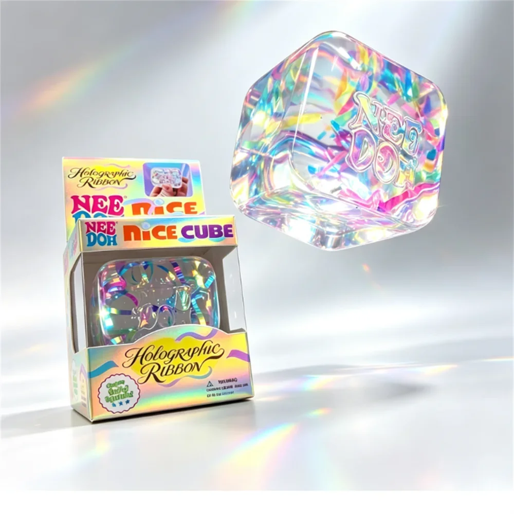 @Needoh Holographic Ribbon Squeeze Sensory Colorful Knead Stretch Anxiety Relief ADHD Fidget Leisure Adult Gift