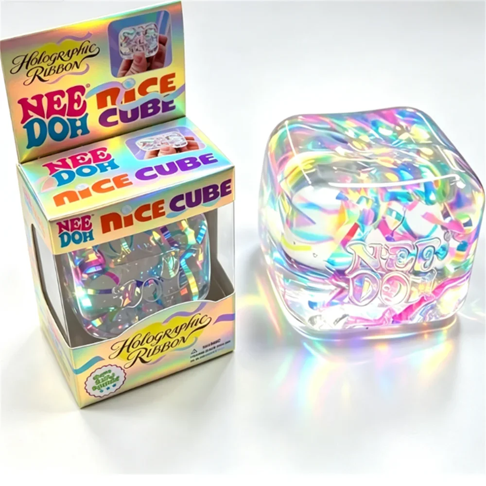 @Needoh Holographic Ribbon Squeeze Sensory Colorful Knead Stretch Anxiety Relief ADHD Fidget Leisure Adult Gift