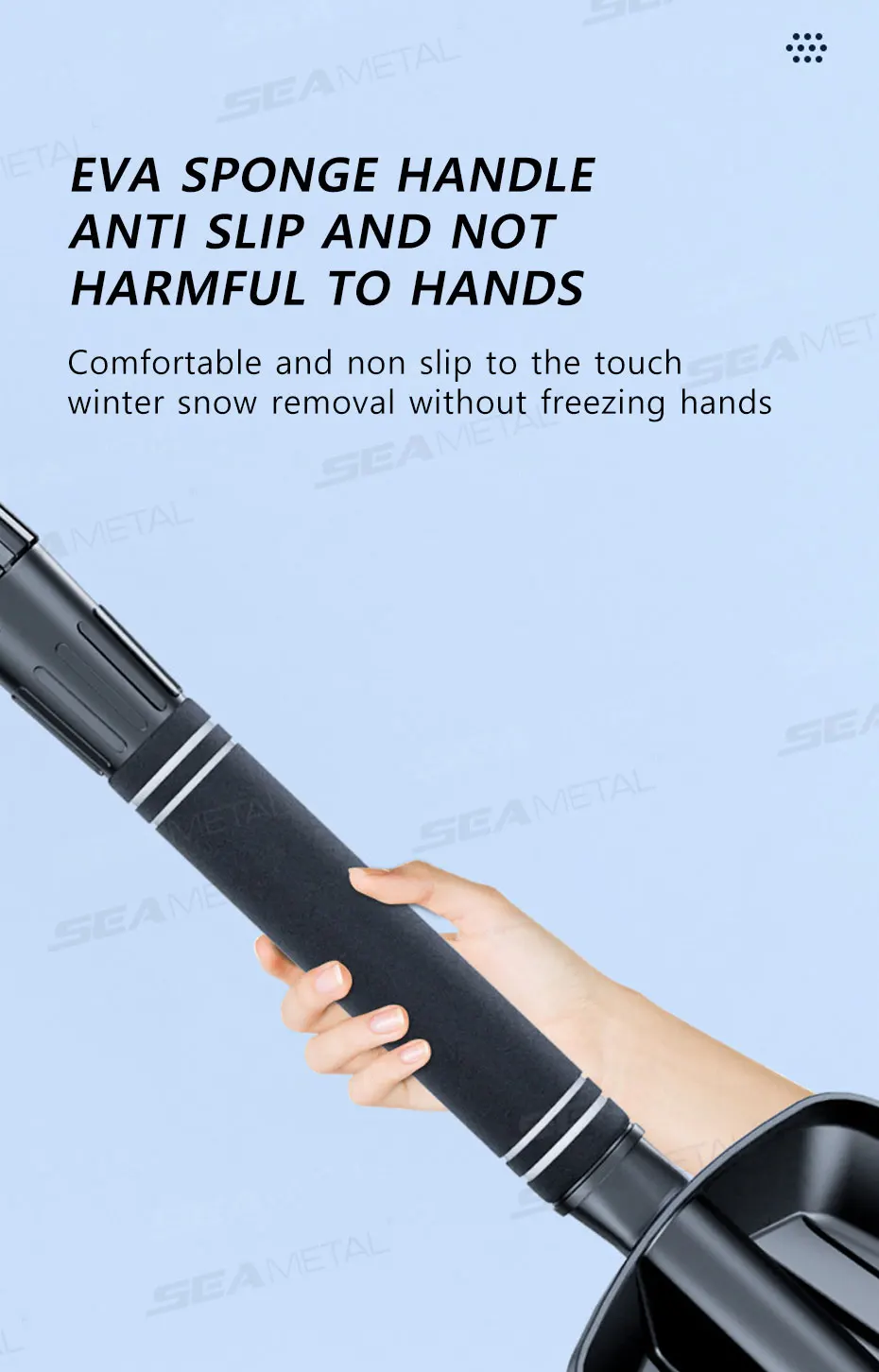 SEAMETAL Detachable Telescopic Winter Snow Ice Shovel Portable ABS Plastic Collapsible Snow Shovel for Outdoor Car Cleaning Tool