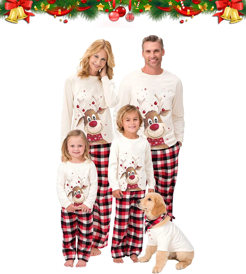 Family Matching Clothes Christmas Pajamas 2026 Mother Kids Baby Pyjamas Set Look Sleepwear Mother And Daughter Father Son Outfit