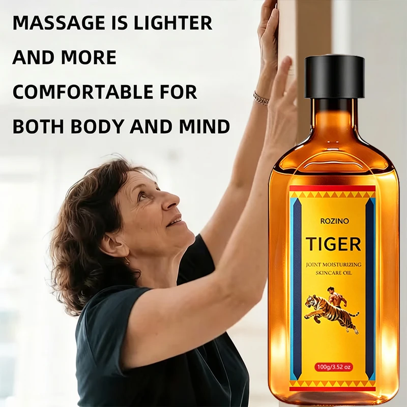 3.38 Ounces Tiger Joint Skin Moisturizing Care Oil, Specifically Designed for Joint Skin, Focusing on Daily Joint Skin Care, with a Refreshing Texture That Is Easily Absorbed and Non-Sticky, Can Moisturize the Skin, Suitable for All Skin Types, Can Be Used as a Core Step in Daily Body Care, for Basic Joint Skin Care, Meeting the Daily Needs of Joint Skin Care, Suitable for the Elderly and Fitness Enthusiasts