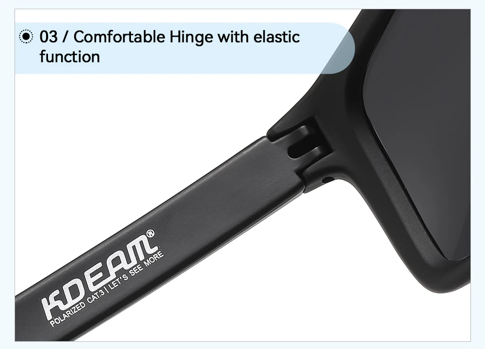 KDEAM Classic Fishing Polarized Sunglasses Large Size 148mm Overall Width Photochromic Sun Glasses For Driving Jogging Riding