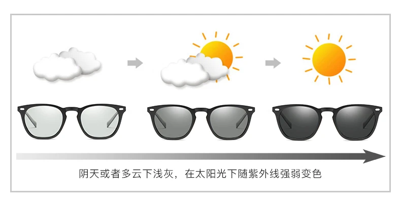 AORON Polarized Photochromic Sunglasses Men /Women Classic Round Sun Glasses TR Frame Aluminum Magnesium Leg