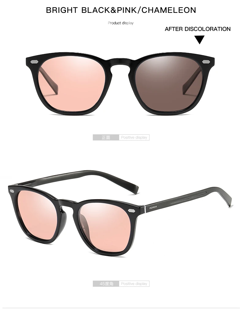 AORON Polarized Photochromic Sunglasses Men /Women Classic Round Sun Glasses TR Frame Aluminum Magnesium Leg