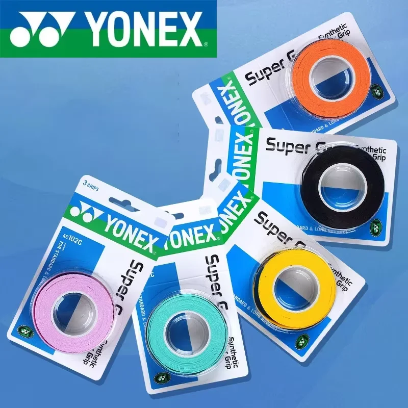 Yonex AC102C 3 Pack Racket Grip Tape Anti Slip Super Overgrip Absorbent Breathable Tennis Overgrip Hand Glue Antiskid Belt
