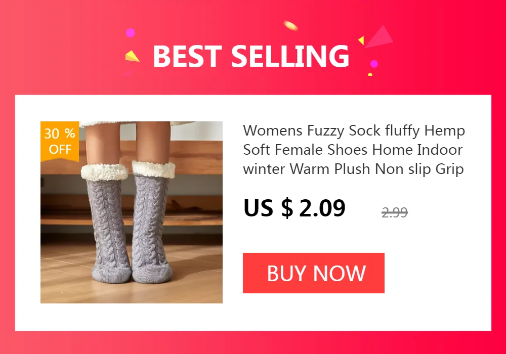 Fuzzy Fluffy Sock Women Winter Christmas Gift Warm Plush Non slip Home Sleeping Soft Female Floor Thermal Slipper Sock Snowflake