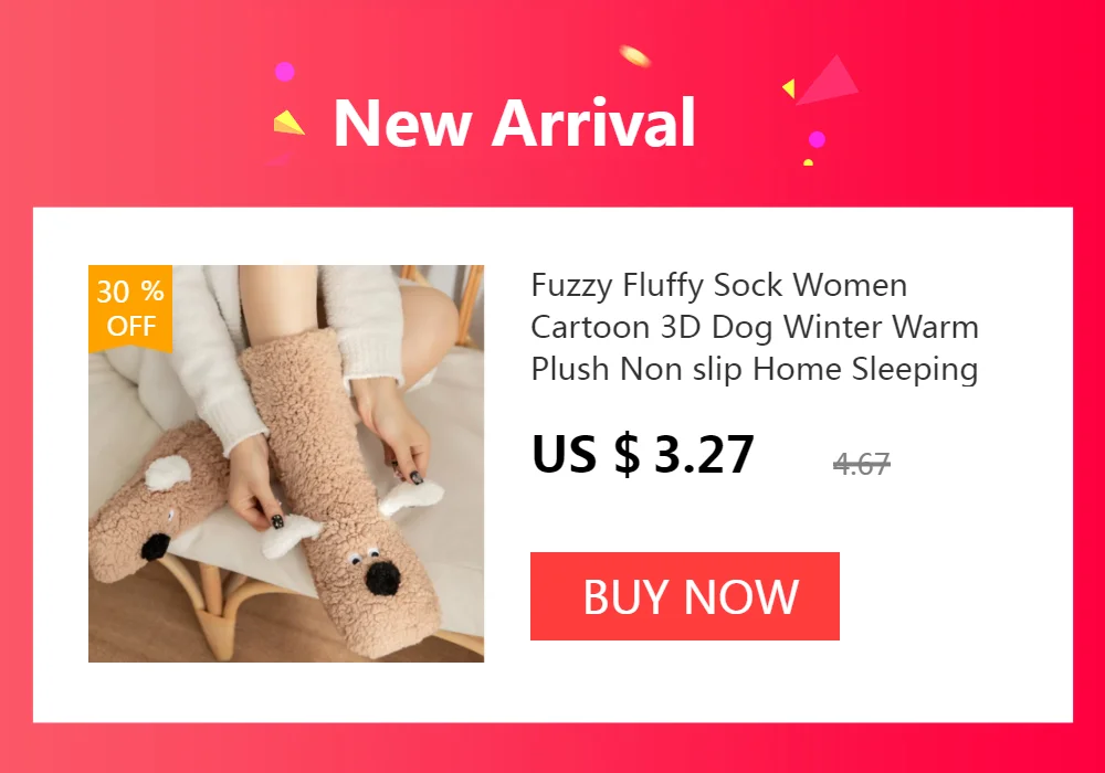 Fuzzy Fluffy Sock Women Winter Christmas Gift Warm Plush Non slip Home Sleeping Soft Female Floor Thermal Slipper Sock Snowflake