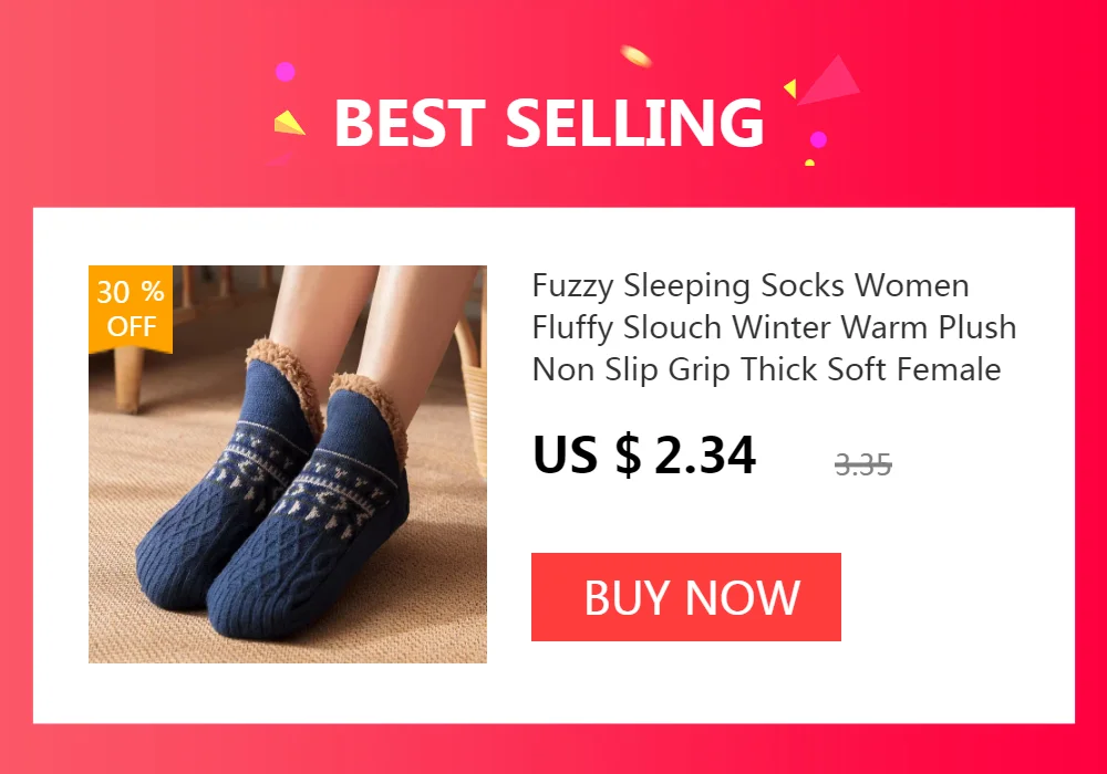 Fuzzy Fluffy Sock Women Winter Christmas Gift Warm Plush Non slip Home Sleeping Soft Female Floor Thermal Slipper Sock Snowflake