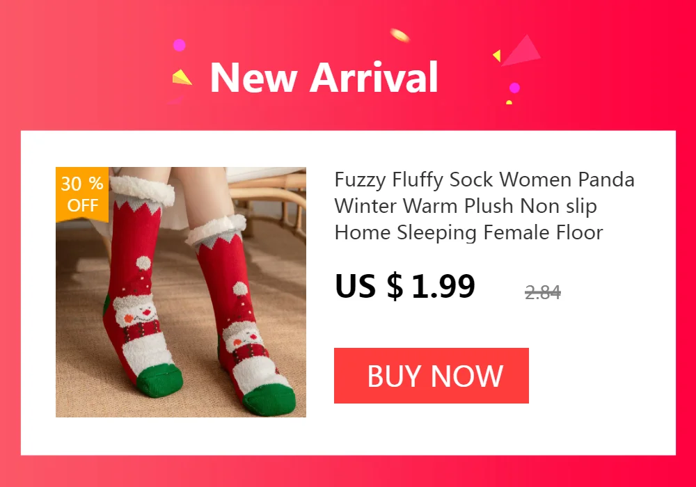 Fuzzy Fluffy Sock Women Winter Christmas Gift Warm Plush Non slip Home Sleeping Soft Female Floor Thermal Slipper Sock Snowflake