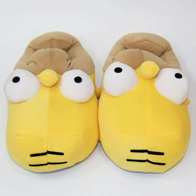 Simpson Plush Cotton Slippers Couple Warm Shoes Non-slip Soft Sole Winter Indoor Cozy for Men Women Cute Household Slippers Gift