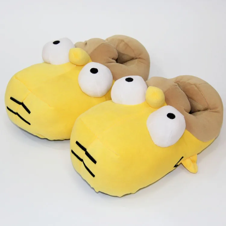 Simpson Plush Cotton Slippers Couple Warm Shoes Non-slip Soft Sole Winter Indoor Cozy for Men Women Cute Household Slippers Gift