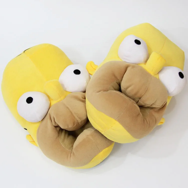 Simpson Plush Cotton Slippers Couple Warm Shoes Non-slip Soft Sole Winter Indoor Cozy for Men Women Cute Household Slippers Gift